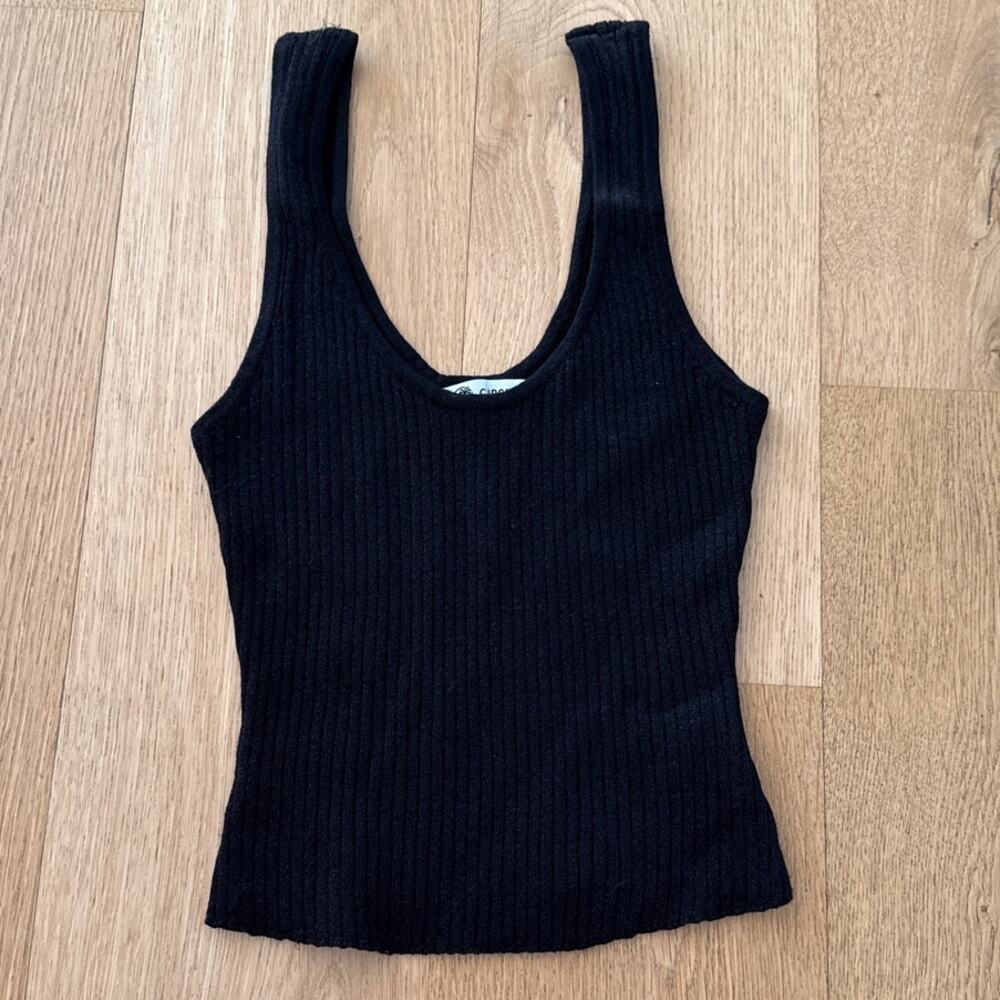 Cupshe Top Sleeveless Ribbed Size M Black